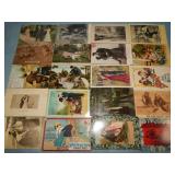 (20) c. 1909 ROMANCE RELATED Postcards