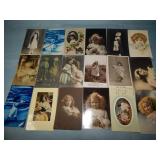 (18) Antique GLAMOUR CHILD RPPC Postcards