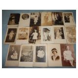 (17) Antique PEOPLE RPPC Postcards