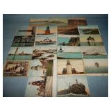 (21) Antique LIGHTHOUSE Postcards