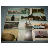 (12) Antique LIGHTHOUSE Postcards
