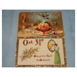 Pair of ANTIQUE HALLOWEEN Postcards