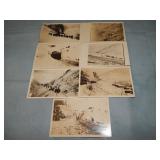 (7) Antique SNOWBOUND TRAIN RPPC Series