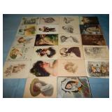 (20) Antique Postcards of LADIES
