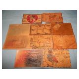 (10) Antique LEATHER Postcards