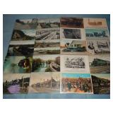 (20) Antique RAILROAD RELATED Postcards