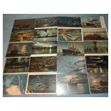 (20) Antique SHIP Postcards
