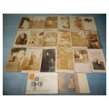 (19) Antique PEOPLE RPPC Postcards