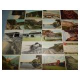 (20) Antique RAILROAD RELATED Postcards
