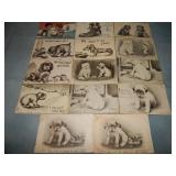 (14) Antique FA MOSS & V. COLBY HUMOR Postcards