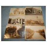 (6) Antique BUILDING RPPC Postcards