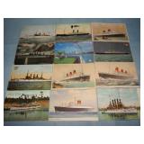 (12) Antique CRUISE & WAR SHIP Postcards