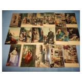 (17) Antique INDIA RAVI Art Series Postcards