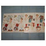 (4) c. 1914 RARE Tivoli Cafe Paper Doll Postcards