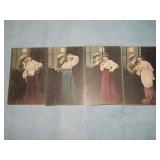 (4) c. 1910 RISQUE Postcards