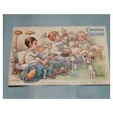 c. 1909 Tucks CHRISTMAS BROWNIES Postcard