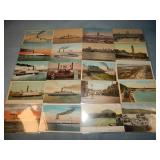 (20) Antique SHIP Related Postcards