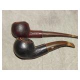 Pair of KIKO leather wrapped tobacco pipes USED