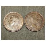 1939 & 1955 80% Silver Canadian Dollars