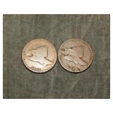 1857 & 1858 Flying Eagle Cents