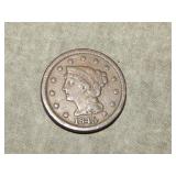 1845 Large Cent DECENT Coin