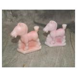 2 Fenton pink Rosalene glass OSCAR Horse Figurines