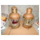 Pair of LARGE Debarbieri Brass Ships Lanterns