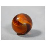 Amber Base Yellow Ribbon Lutz Marble 0.572'