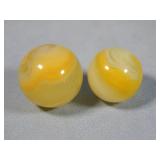 (2) Akro Agate Lemonade Marbles