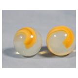 (2) Akro Agate Yellow Snake Marbles 0.6'