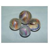 (4) c. 1800's Antique Latticino etc. Marbles
