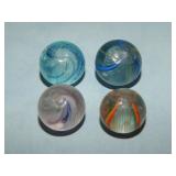 (4) c. 1800's Antique Latticino etc, Marbles