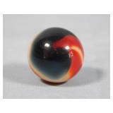 Akro Agate Black/Red/White Corkscrew Marble 0.661'