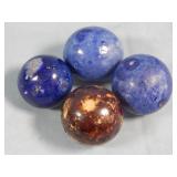 (4) LARGE German BENNINGTON Clay Marbles