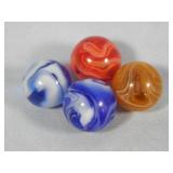 (4) CAC Slag Pee Wee Multi-Color Marbles 0.5'