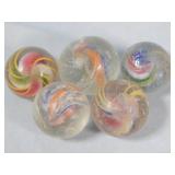 (5) Assorted German Marbles Double/Solid/Etc.
