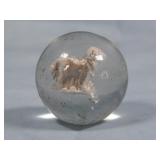 Antique c 1880's Sulfide Marble DOG 1.624'