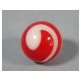 Akro Agate Red & White Corkscrew Marble 0.676'