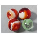 (4) Assorted Akro Agate Snake Marbles