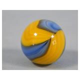 Akro Agate Blue & Yellow Corkscrew Marble 0.699'