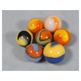 (7) Assorted Multi-Color Corkscrew Marbles