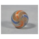 Antique German Orange Latticino Marble 0.587'