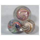 (3) Assorted German Marbles (Double/Ghost Core)