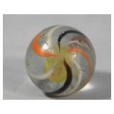 c. 1800 German Two-Colored Latticino Marble 1.2'