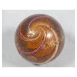 c. 1800's German Latticino Marble 2.05' amber base