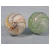 (2) Antique Green & White Onionskin Marble 0.6'