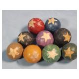 (9) c. 1860's Civil War Era Clay Star Marbles