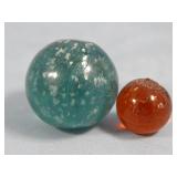 (2) Antique Assorted MICA Marbles
