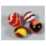 (4) Vintage Akro Agate Snake Marbles
