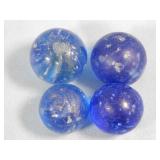 (4) Vintage Blue MICA/Mist Marbles